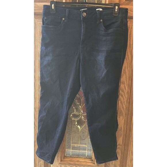 Seven7 Denim - Seven7 Jeans Women's Size 14 Blue High Rise Skinny Crop Denim Ankle Dark Wash